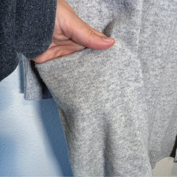 Theory Grey Cashmere Long Line Duster Cardigan Sweater Womens S Cozy Open Front - Picture 3 of 10